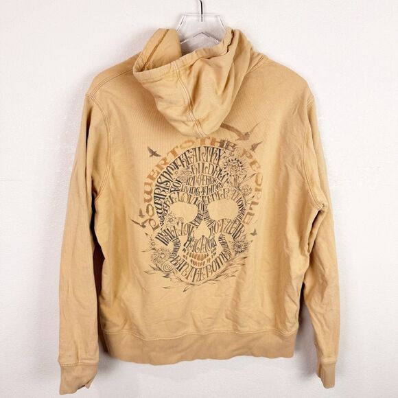 Vintage Y2K Skull Lucky Brand Hoodie Boho Large Zip Jacket - Picture 1 of 7
